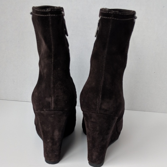 Prada brown suede wedge boots - Picture 5 of 8